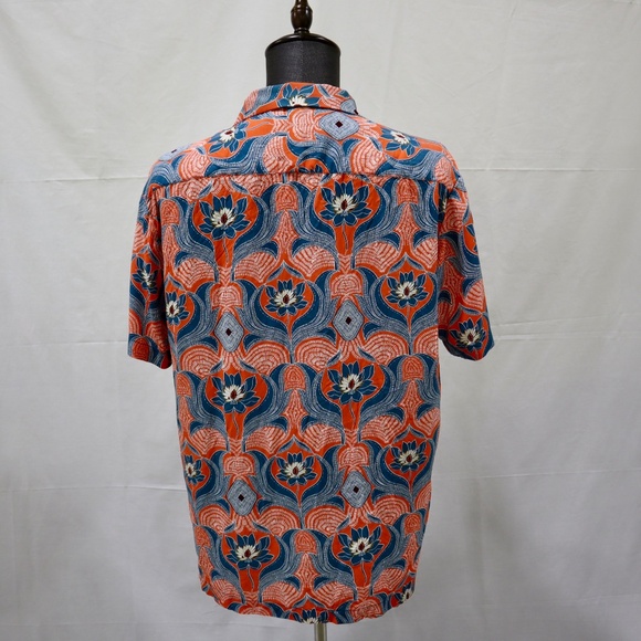 Cactus Man Ricky Singh Men's XL Hawaiian Shirt Orange Blue Floral NWT - Picture 4 of 5